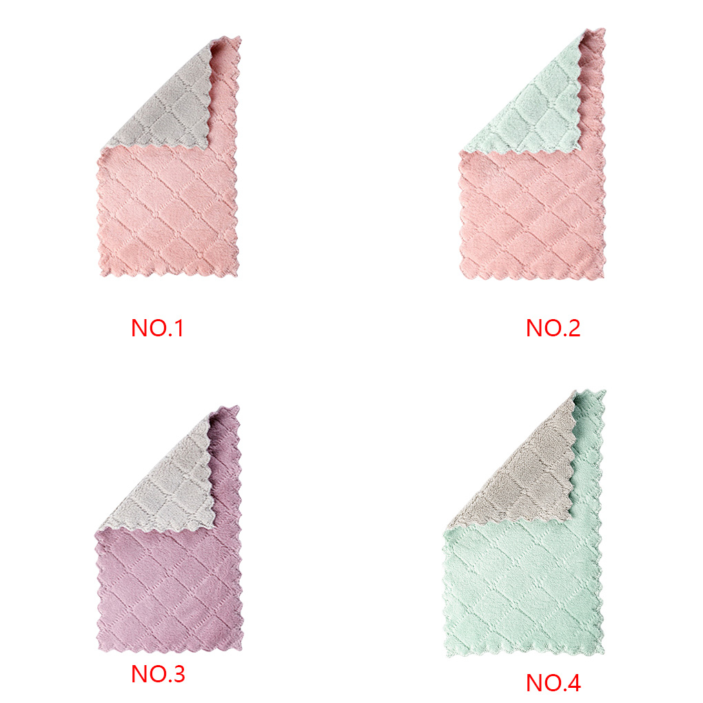 TureClos 5PCS Rag Dish Cloth Water Absorption Thickening Pot Washing Towel Table Home Kitchen Dishcloth