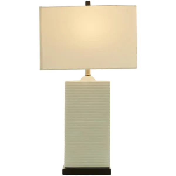 White Ceramic Modern Table Lamp - 12 x 12 x 20