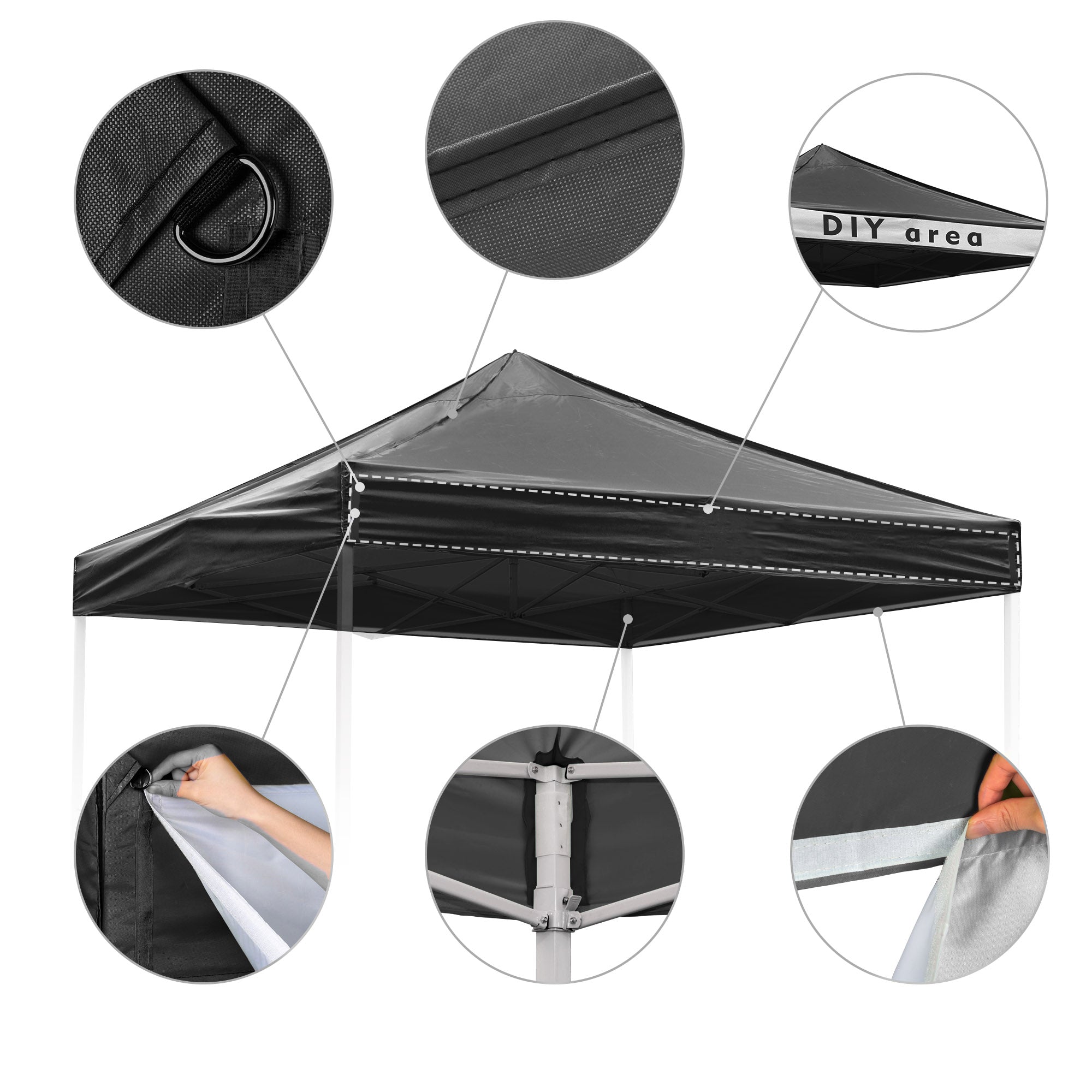 InstaHibit 10x10Ft Replacement Pop up Canopy Top Cover UV30+ Outdoor Yard Home