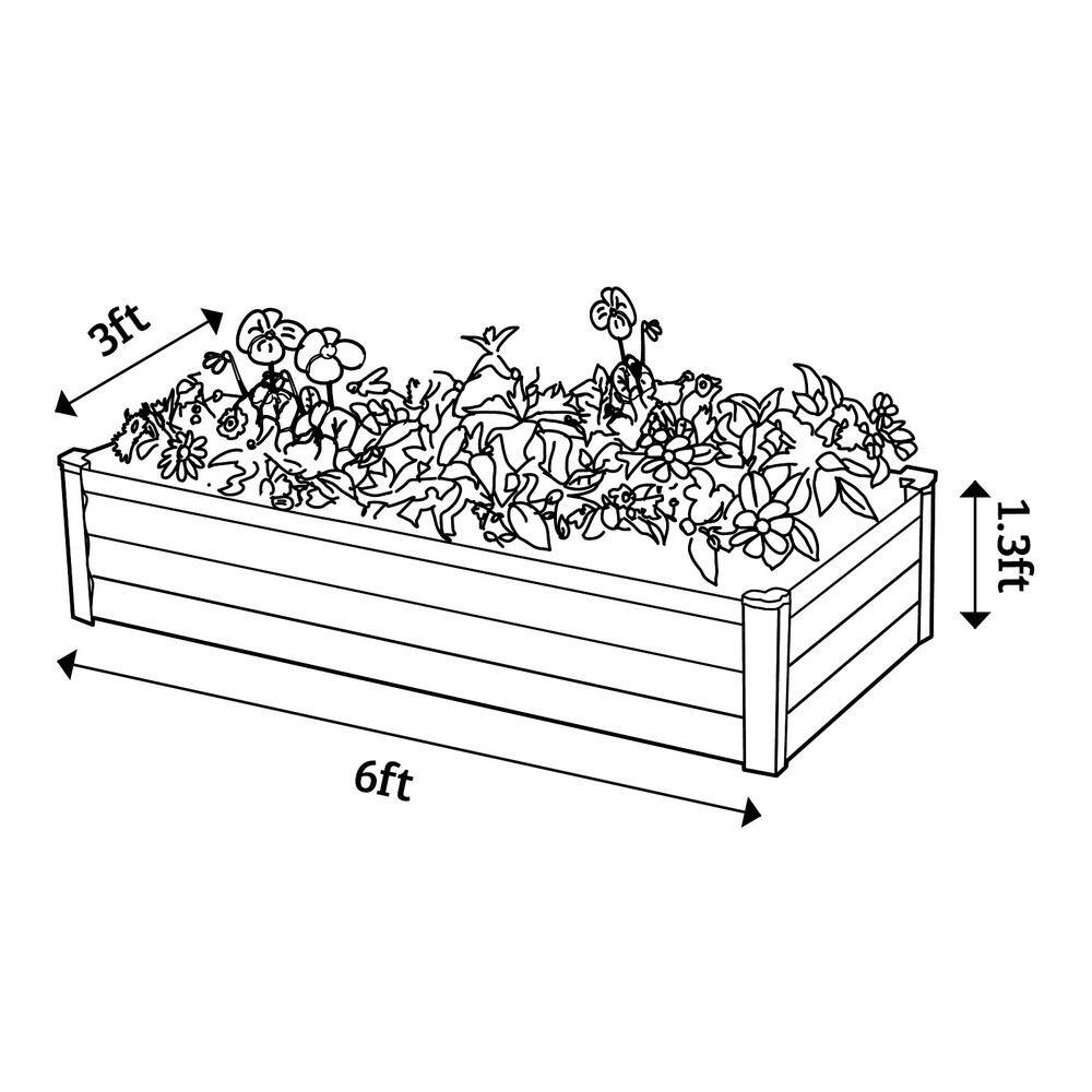 THE ORGANIC GARDEN CO. 78 in. L x 39.3 in. W x 16 in. H Woodland Gray Galvanized Metal Raised Garden Bed AB1301