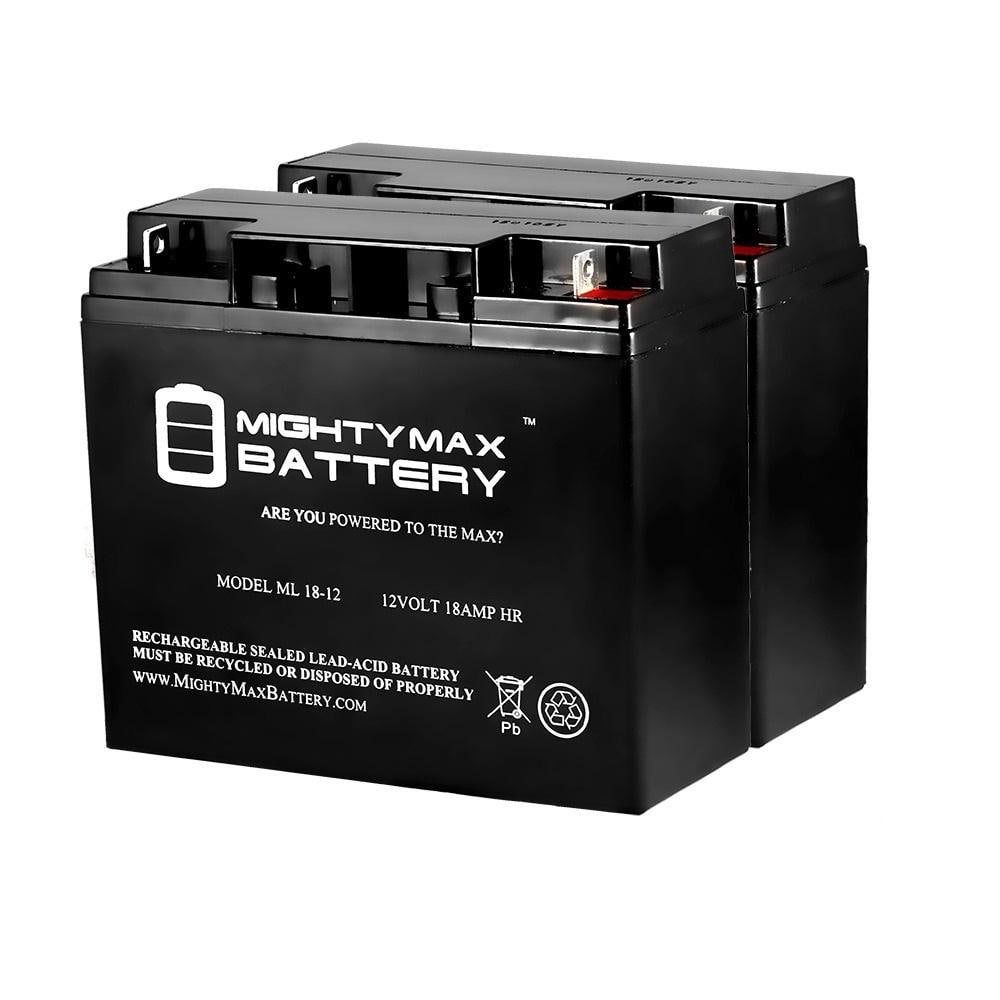 MIGHTY MAX BATTERY 12V 18AH SLA Battery for Black Decker CMM1200 Mower - 2 Pack MAX3498390