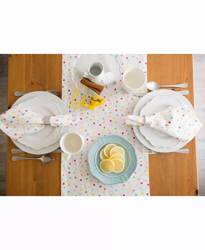 Design Imports Multi Polka Dots Print Table Runner 14 X 108