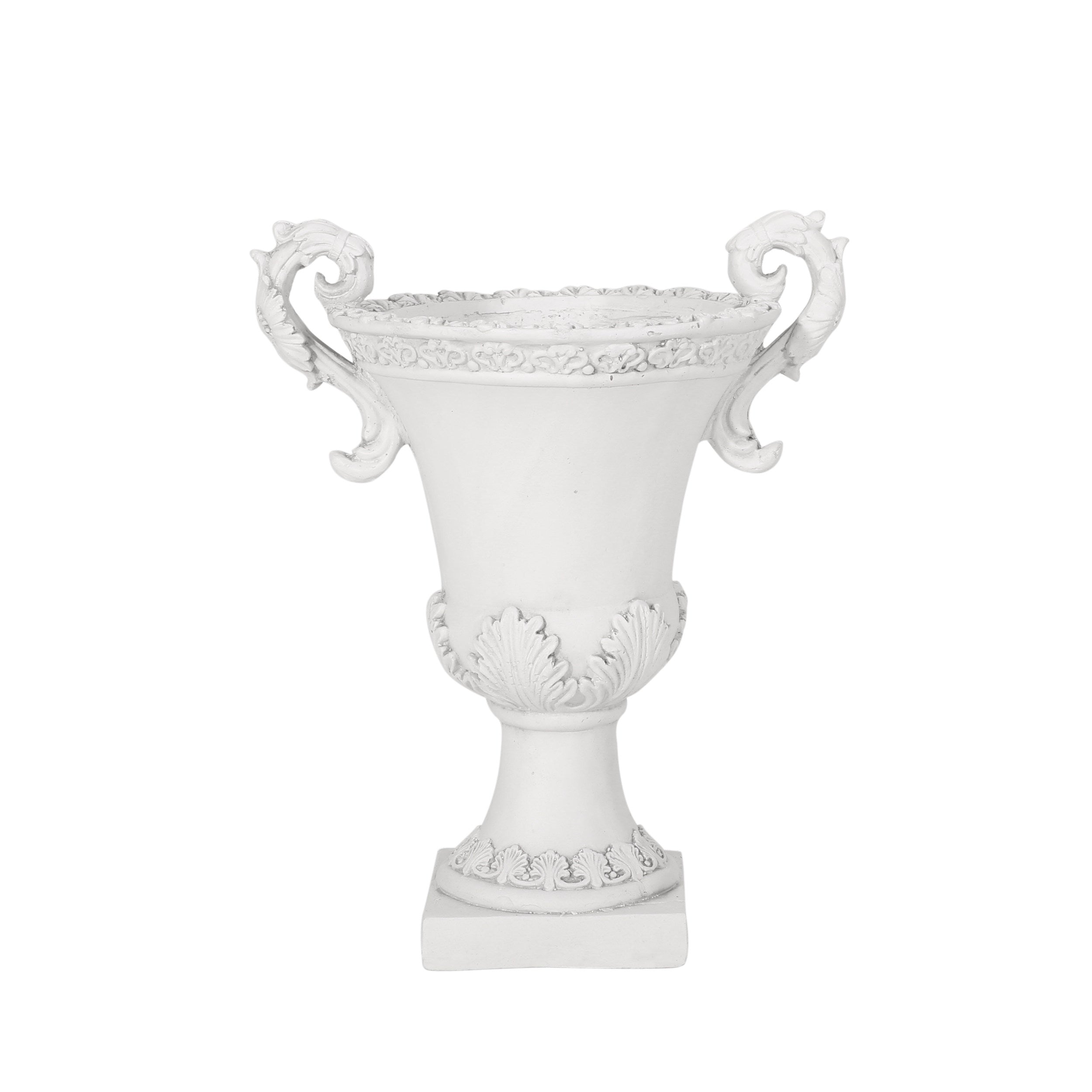 Renee Chalice Garden Urn Planter, Roman, Botanical, Lightweight Concrete