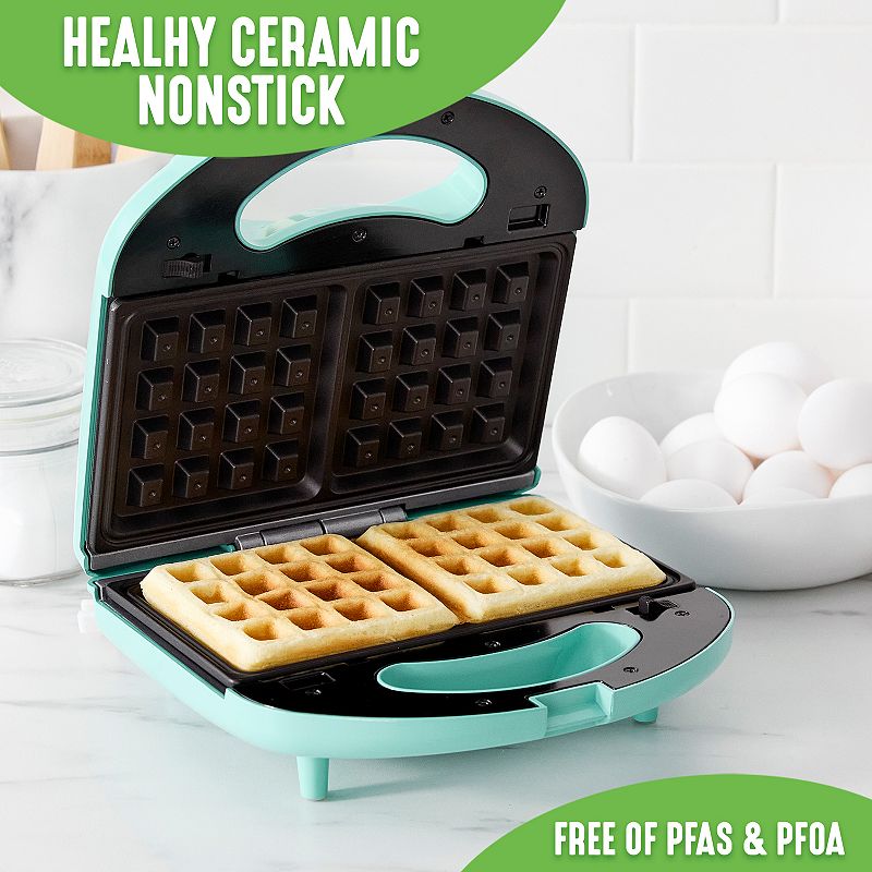 GreenLife PFAS-Free Nonstick Ceramic Waffle Sandwich Maker， Toaster， and Panini Press