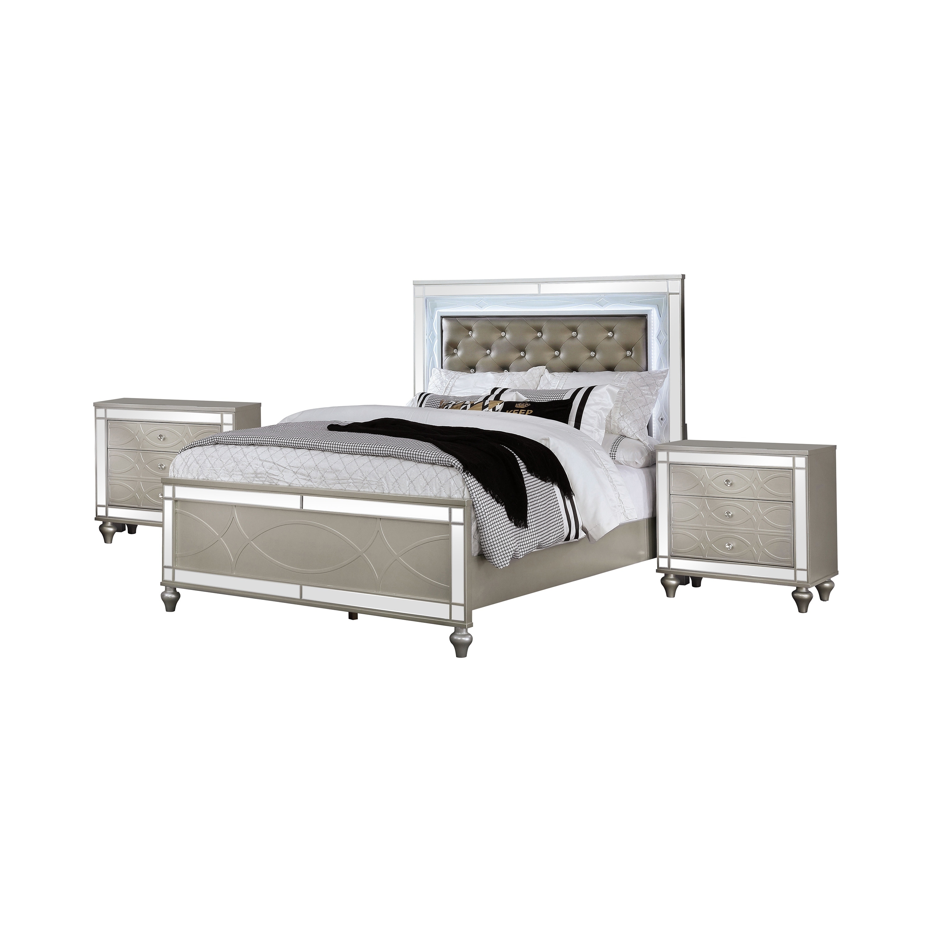 Furniture of America Briscoe 3-piece Bedroom Set with 2 Nightstand - - 29726461