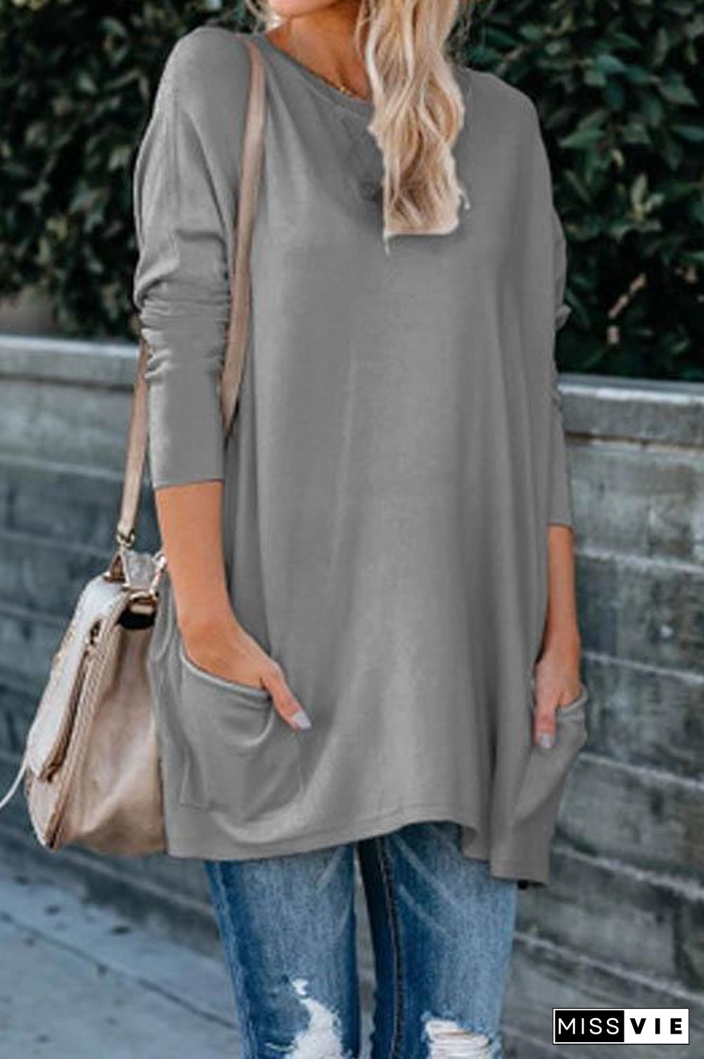 Cozy Pocket Long T-shirt