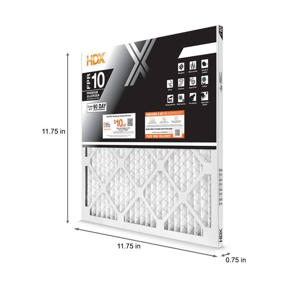 HDX 12 in. x 12 in. x 1 in. Premium Pleated Air Filter FPR 10 HDX1P10-011212