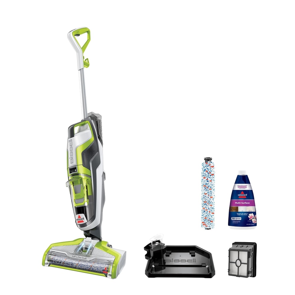 CrossWave Floor and Area Rug Cleaner  Wet Dry Vacuum with Bonus Brush Roll and Extra Filter  Green