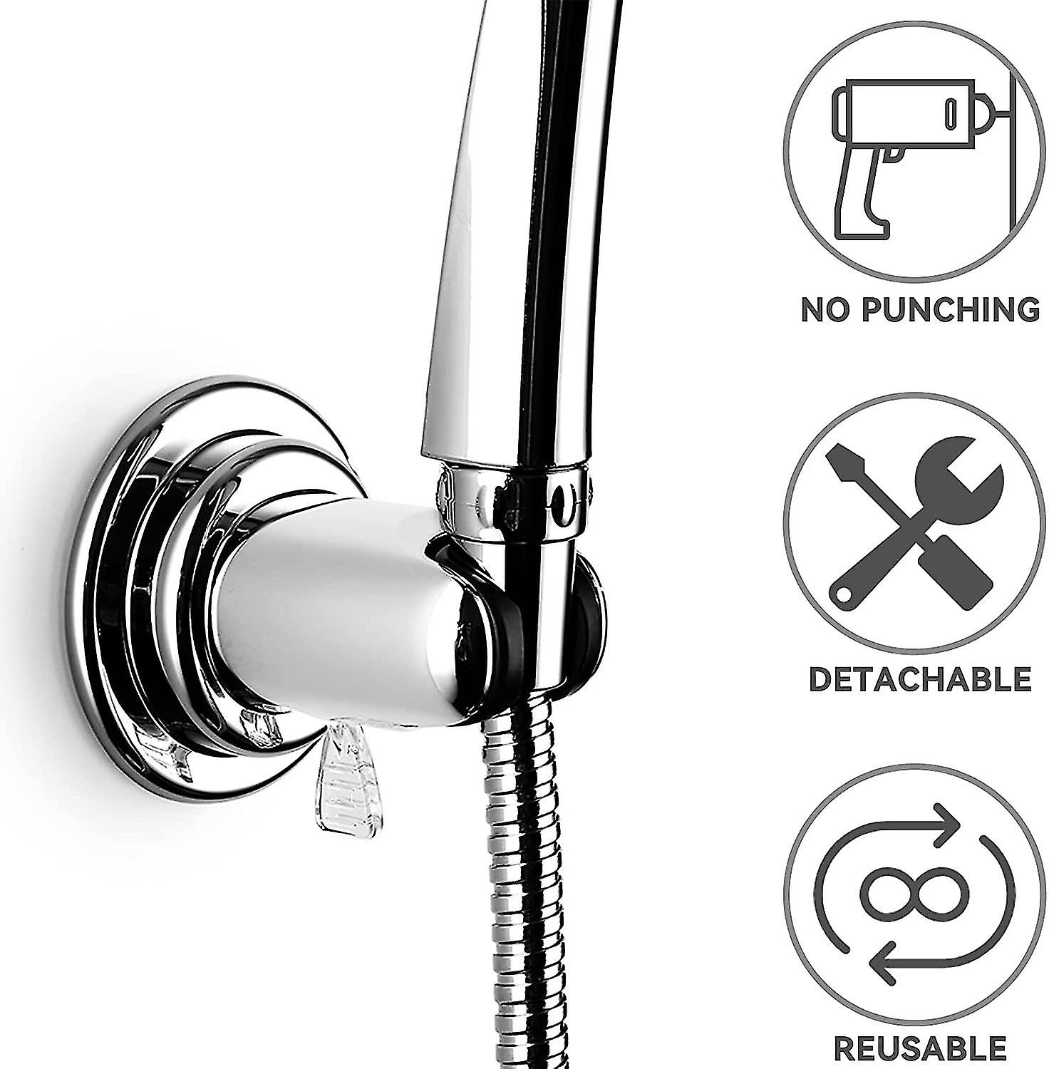 Shower Holder， Replaceable Hand Strong Vacuum Suction Cup Shower Head Holder， Universal Adjustable Suction Cup Shower Holder， Removable Wall Suction C