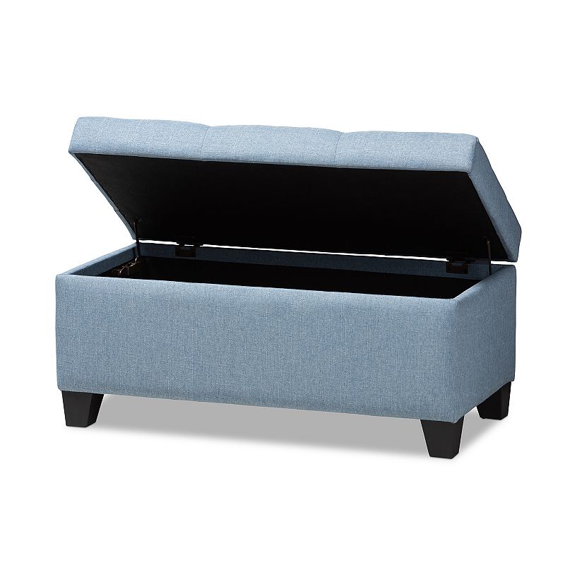 Baxton Studio Michaela Blue Ottoman