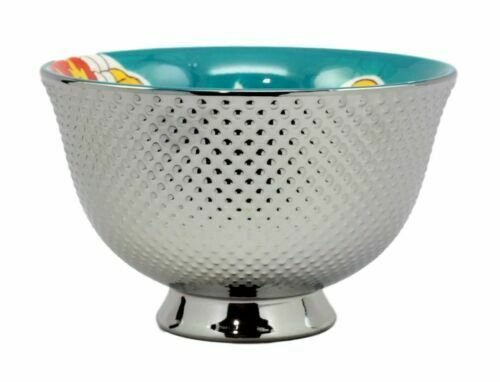 1 Set of 4 Luxury Silver Plated Ceramic Personal Dining Bowls 6D Ramen Soup Bowl EBR02