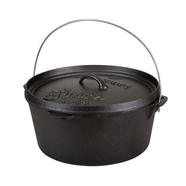 Stansport Preseasoned Cast Iron Flat Bottom Dutch Oven