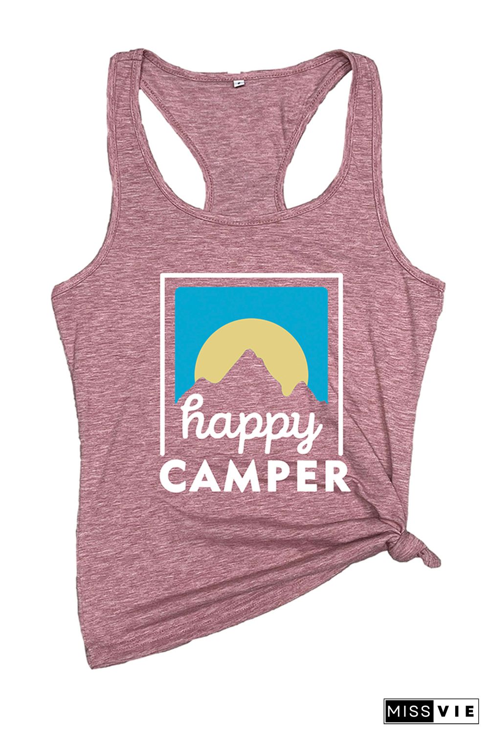 Happy Camper Printed Sleeveless Tank Top Wholesale