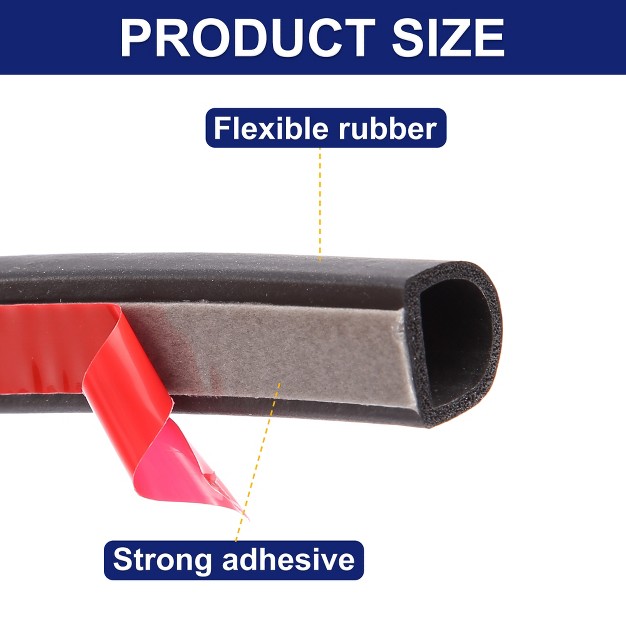 Unique Bargains 5m 16 4ft Universal Car Door D Shape Rubber Weather Waterproof Seal Strip