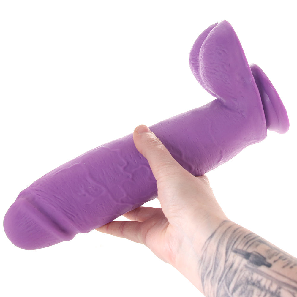 Neo 10 Inch Dual Density Ballsy Dildo in Purple