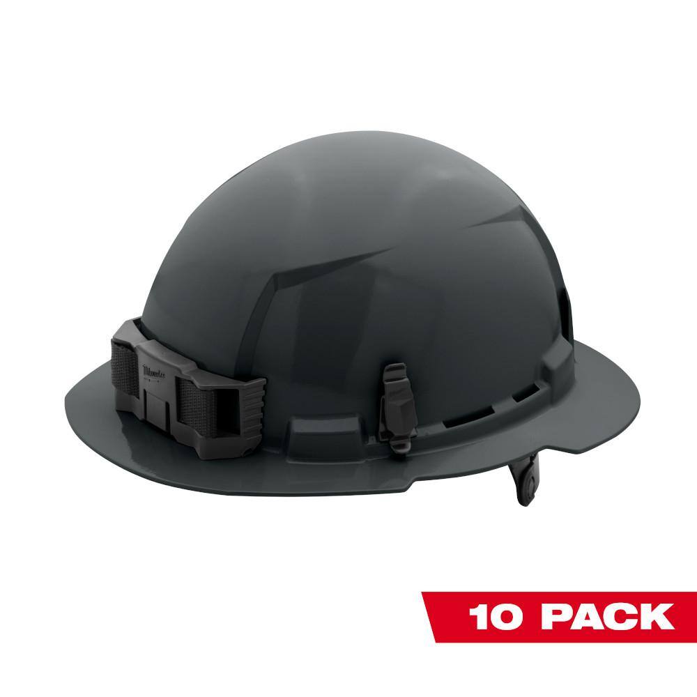 MW BOLT Gray Type 1 Class E Full Brim Non-Vented Hard Hat with 6-Point Ratcheting Suspension (10-Pack) 48-73-1135X10