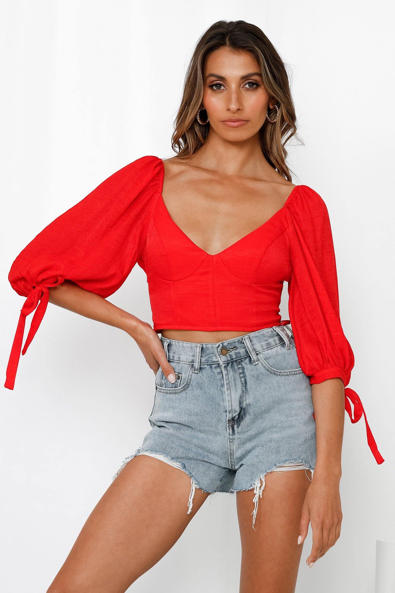 Knows How To Party Crop Top Red