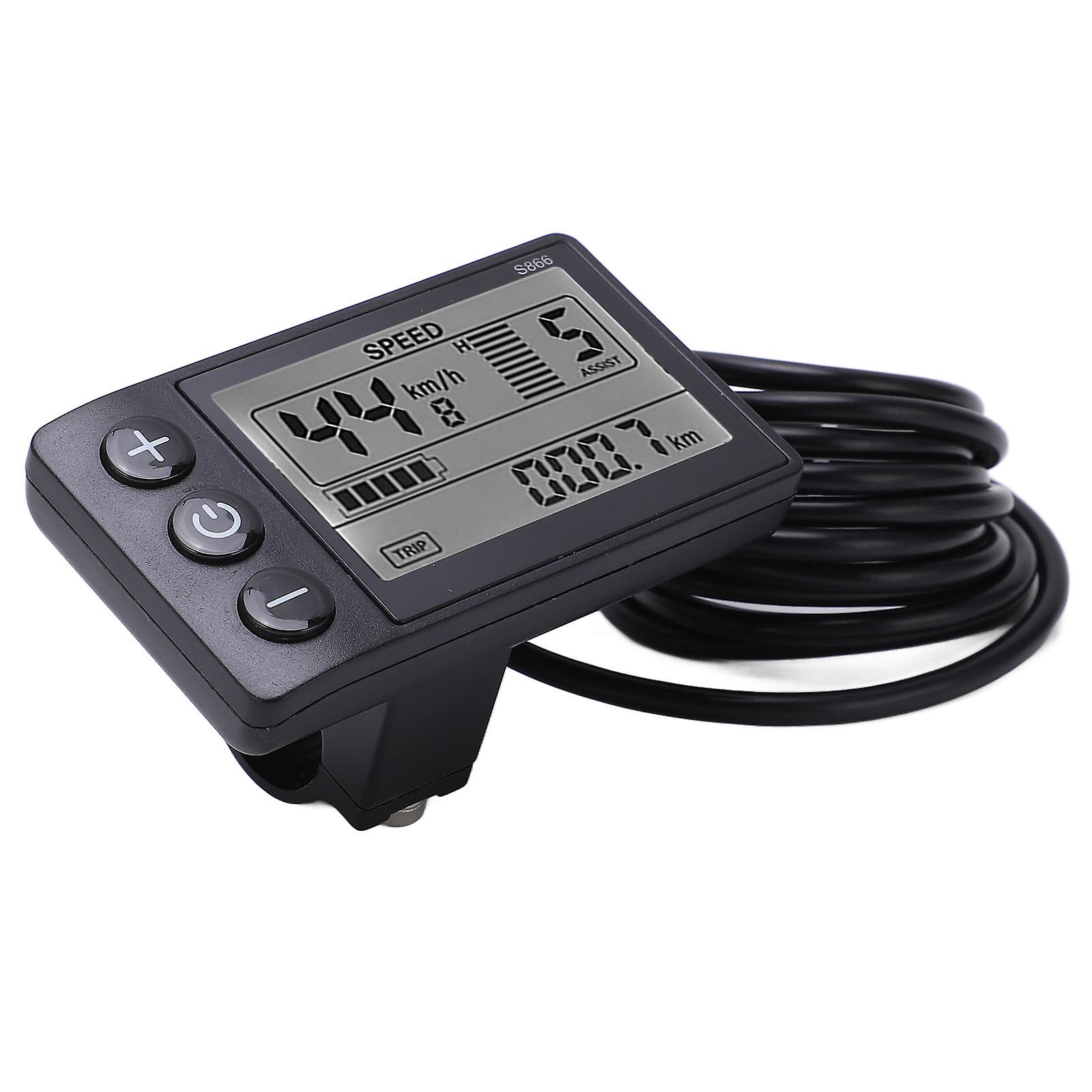 S866 Electric Bicycle Display Lcd Meter 24v 36v 48v Electric Scooter Control Panel With Sm Plug