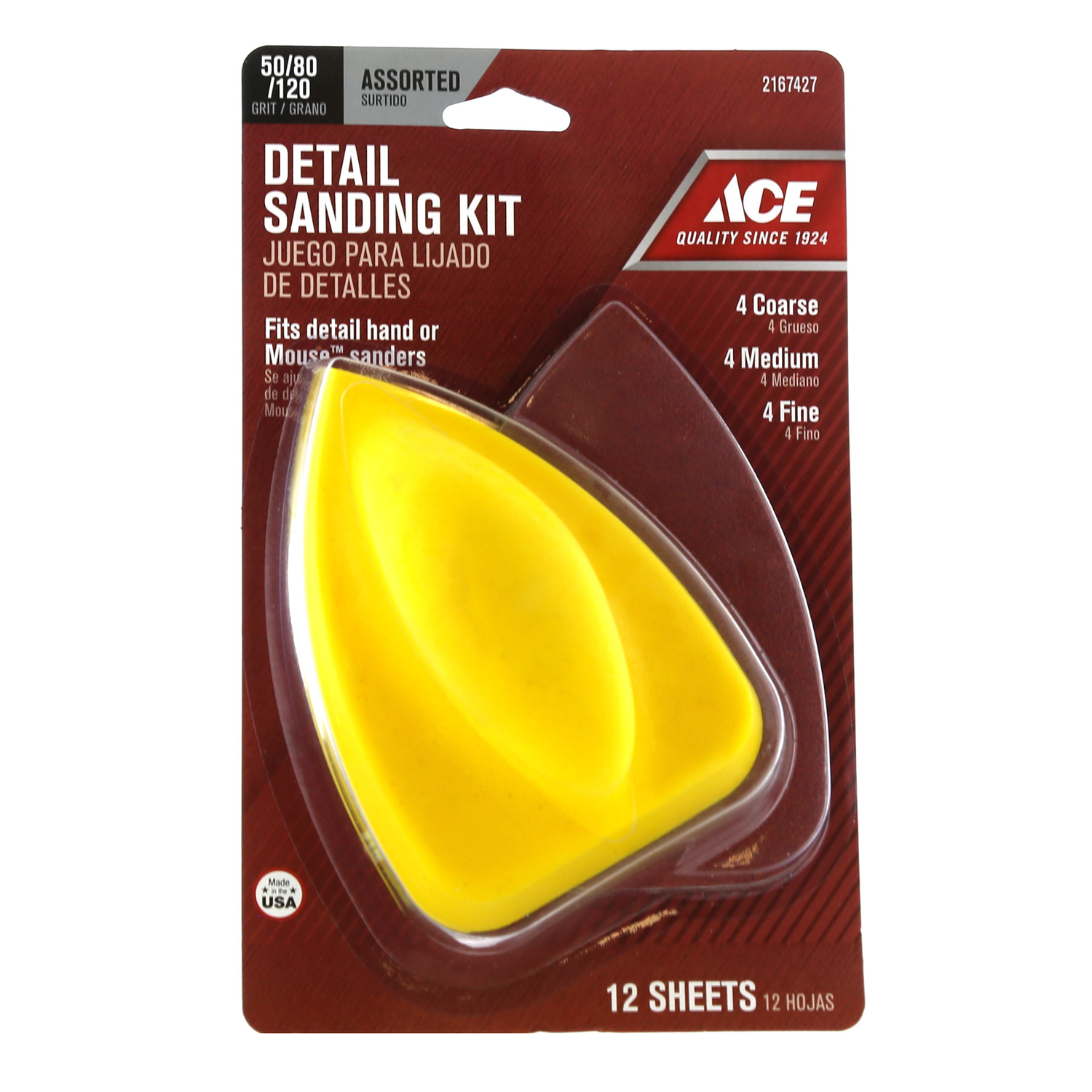 Ace 3-1/2 in. W X 5 in. L Assorted Sanding Block