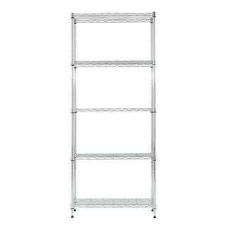 MZG Chrome 5-Tier Steel Shelving (11.8 in. x 25.6 in. x 59 in.) 3065150OAH501SG