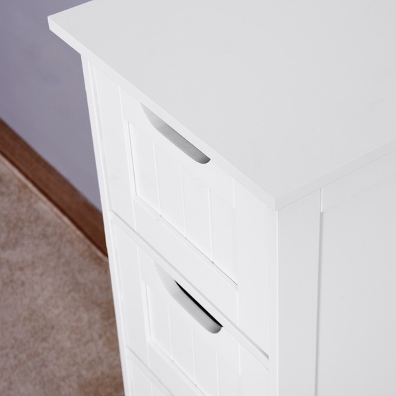 White Bathroom Storage Cabinet  Freestanding Cabin...