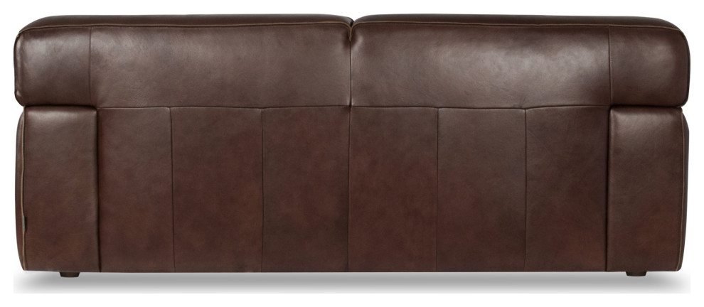 Sunset Trading Milan Leather Loveseat  Brown   Contemporary   Loveseats   by Homesquare  Houzz