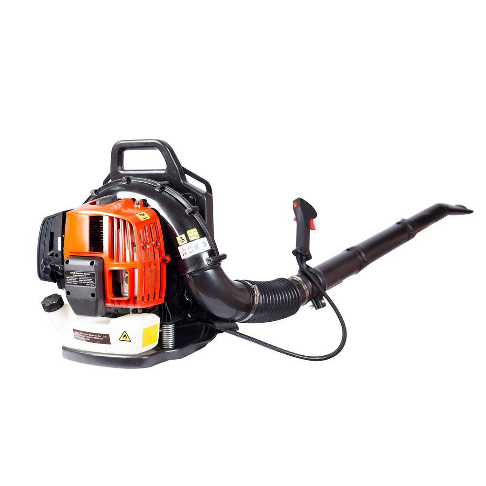 Huluwat 206 MPH 530 CFM 52CC 2-Cycle Gas Backpack Leaf Blower with Extension Tube in Red DJ-W46522235