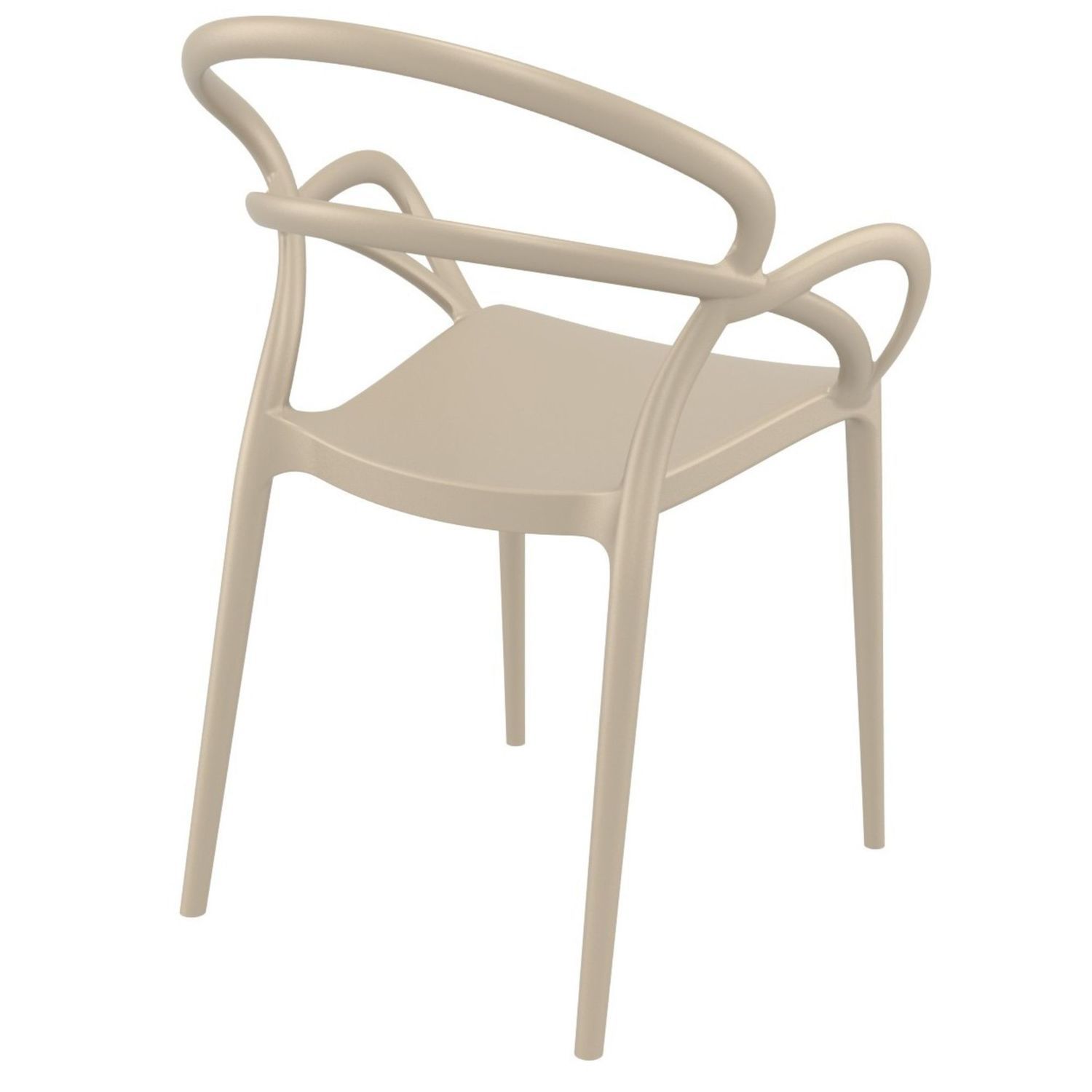 33 Taupe Outdoor Patio Round Dining Arm Chair