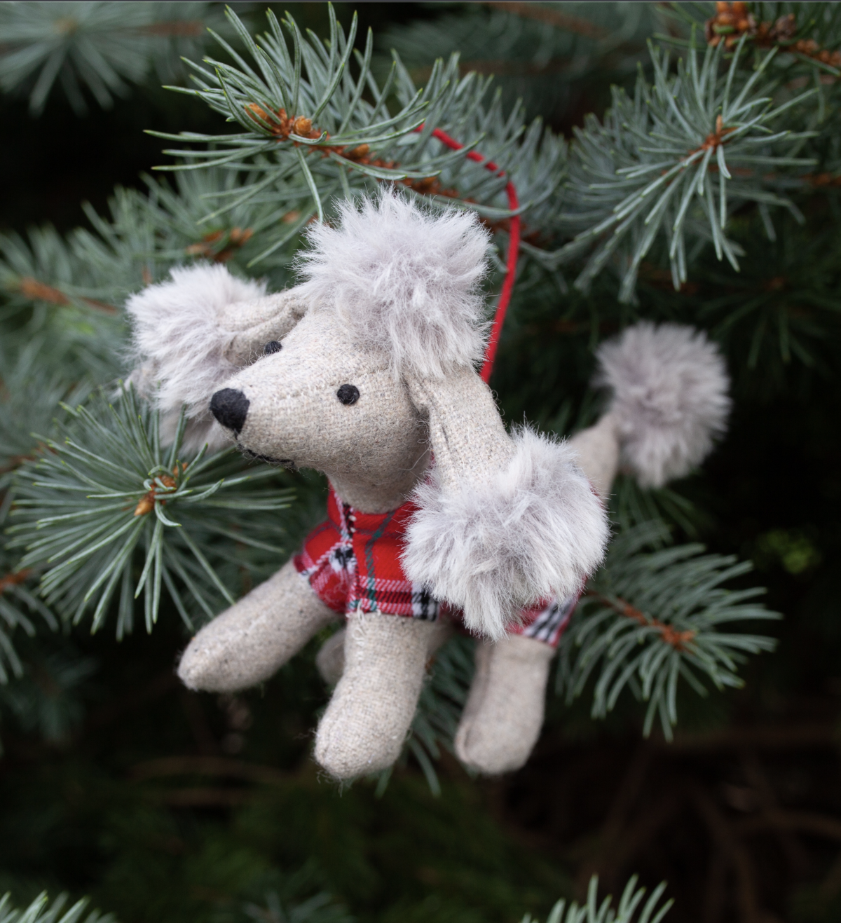 Assorted Plush Winter Dog Ornaments - Set of 3