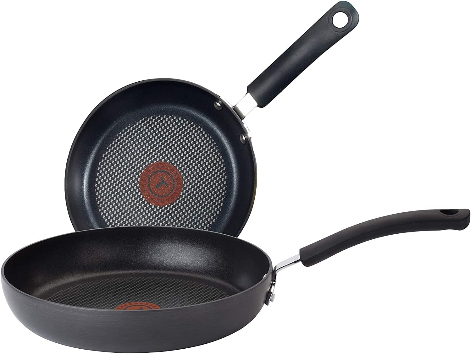 T-fal Ultimate Hard Anodized 2-Piece Scratch Resistant Titanium Nonstick Thermo-Spot PFOA Free 10/12-Inch Cookware Set， Gray， E765S274