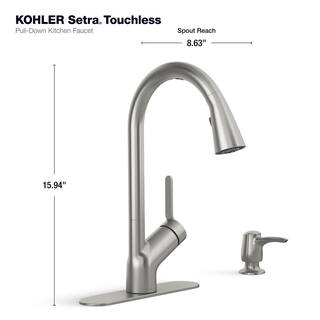 KOHLER Setra Single-Handle Touchless Pull-Down Sprayer Kitchen Faucet in Vibrant Stainless K-R22898-SD-VS