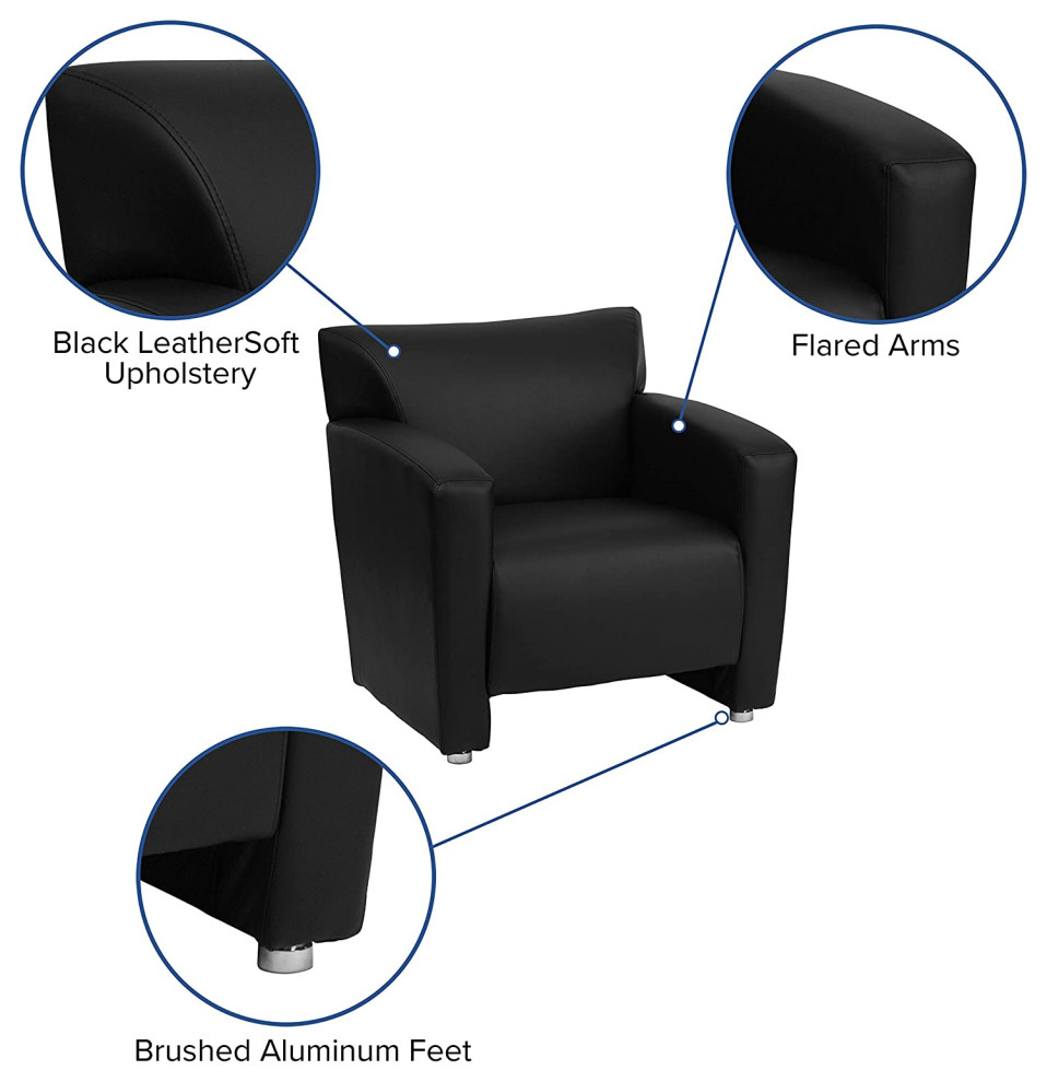 Modern Accent Chair  Faux Leather Padded Seat and Back With Raised Feet   Contemporary   Armchairs And Accent Chairs   by Declusia  Houzz