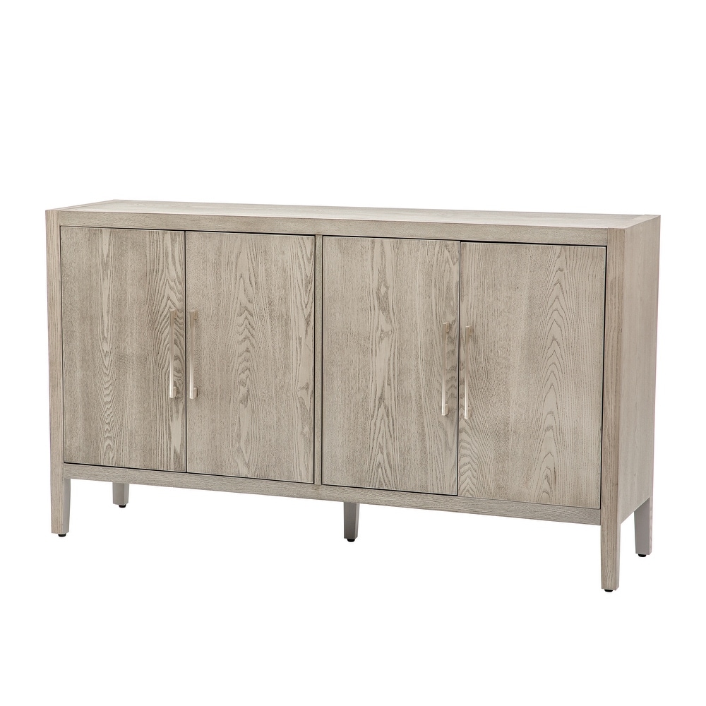 Storage Cabinet Sideboard Wooden Cabinet with 4 Metal handles  4 Shelves and 4 Doors for Hallway