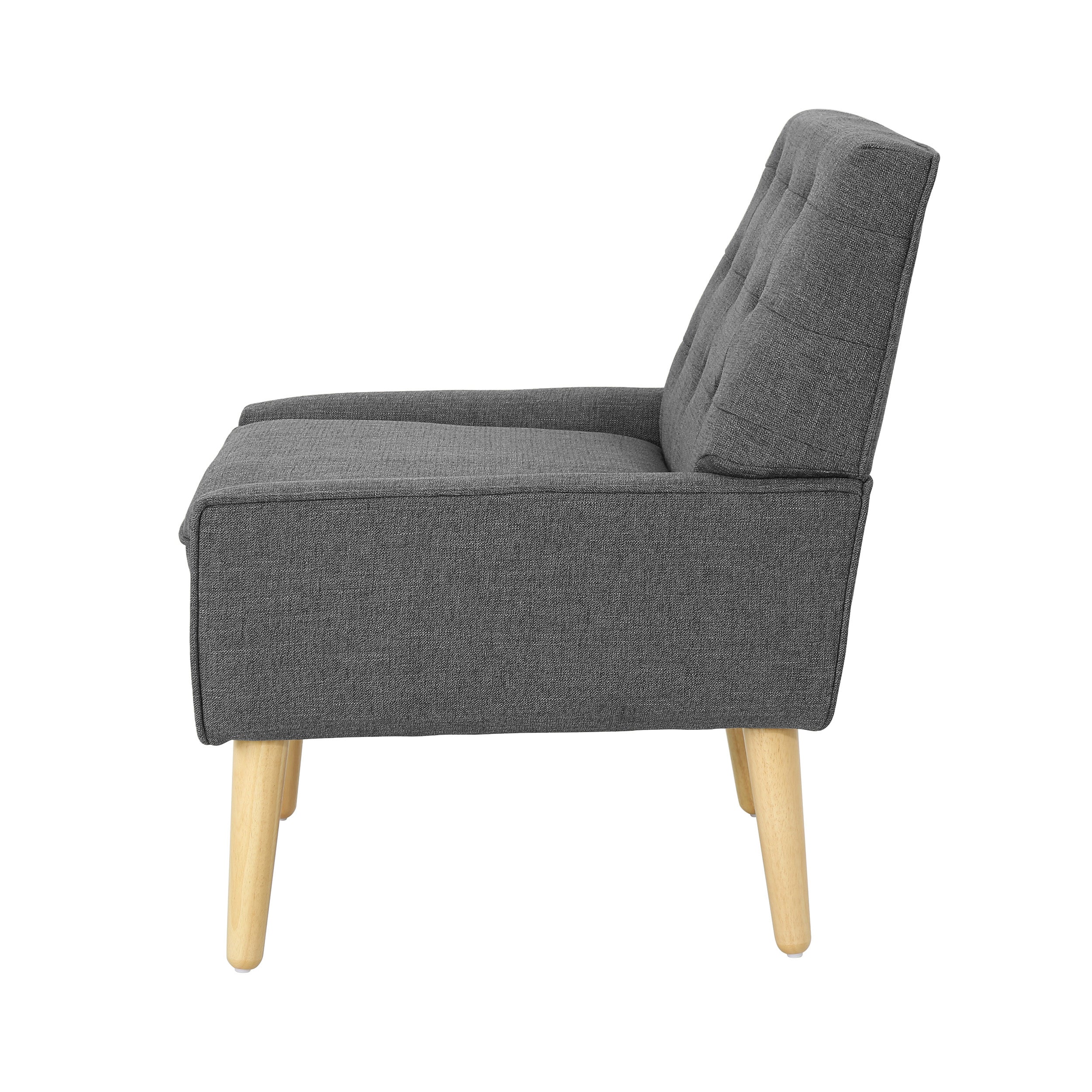 Eilidh Mid-Century Modern Button Tufted Fabric Chair