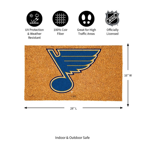 Evergreennhlst Louis Blues Logo Natural Coir 28 X 16 Inches Indoor Outdoor Doormat