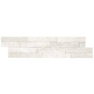 MSI Arctic White Ledger Panel 6 in. x 25.52 in. Textured Marble Stone Look Wall Tile (6 sq. ft.Case) LPNLQARCWHI624C