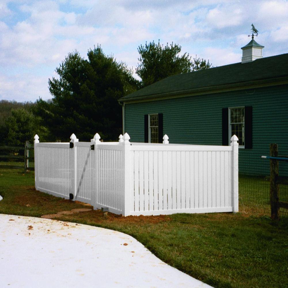 Weatherables Hanover 8 ft. W x 4 ft. H White Vinyl Pool Fence Double Gate DWPO-SP-4X48