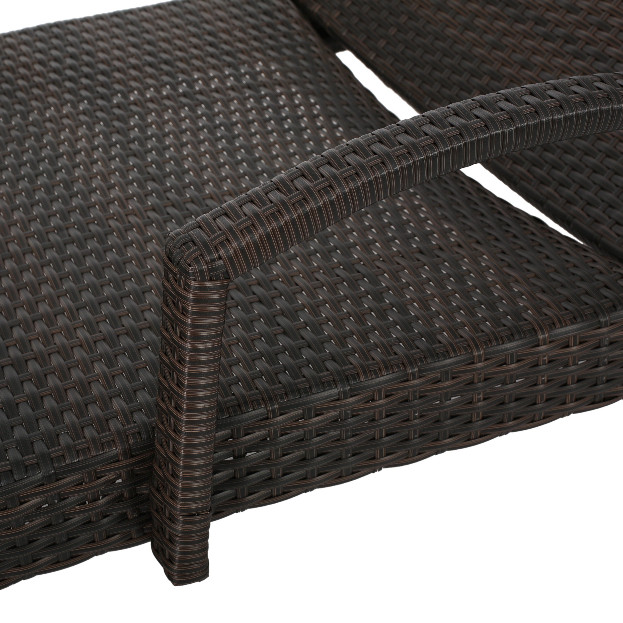 Lakeport Outdoor Brown Wicker 3-piece Adjustable Armed Chaise Lounge Set