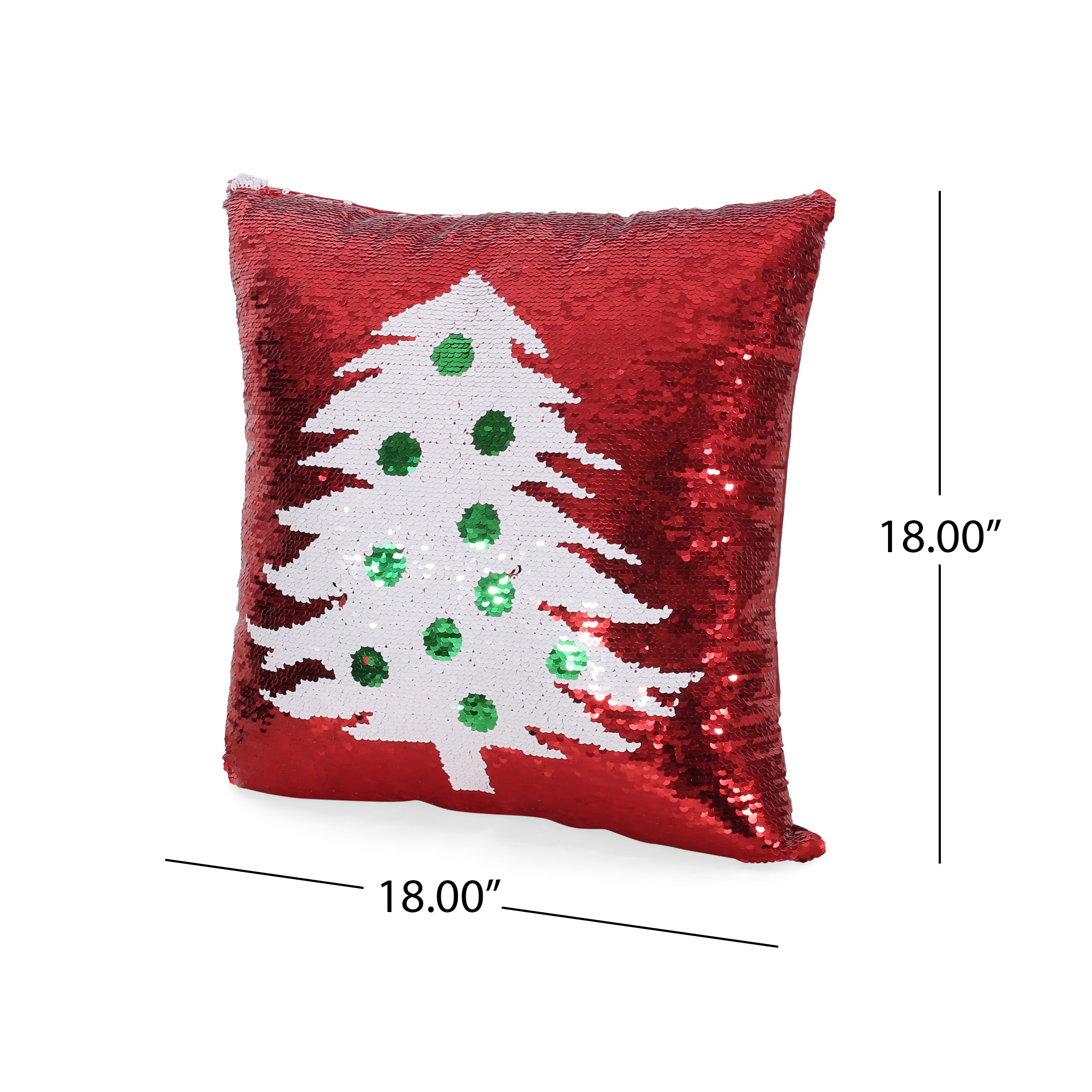 Romious Glam Sequin Christmas Throw Pillow Cover