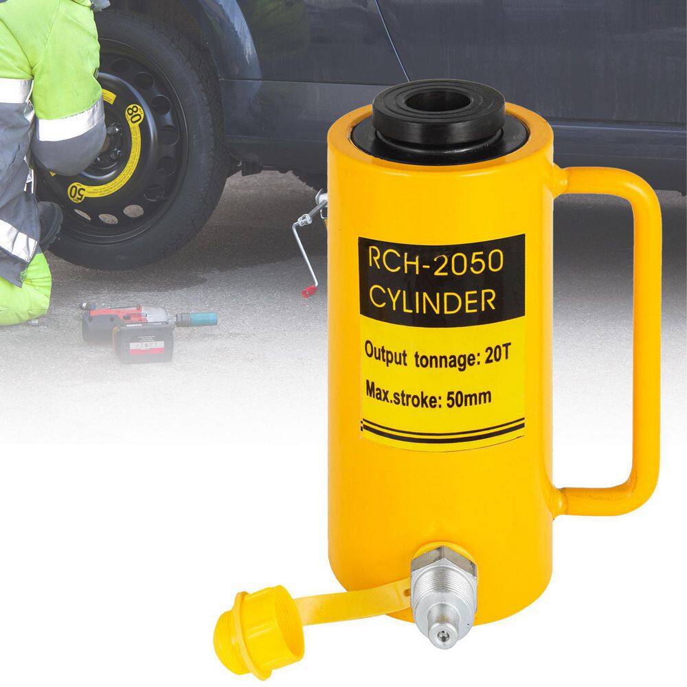 VEVOR 20-Ton 4 in. Hydraulic Cylinder Jack Hollow Single Acting Hydraulic Ram Cylinder 100 mm Hydraulic Lifting Cylinders QJD20T50MMKXYY001V0