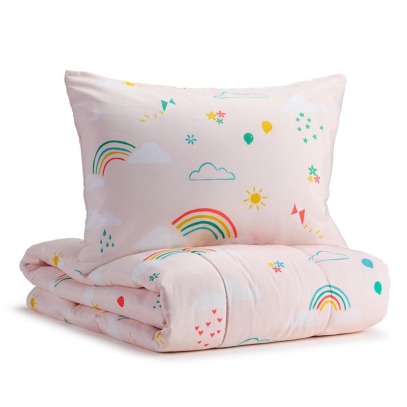 The Big One Kids? Aaliyah Rainbow Reversible Comforter Set with Shams