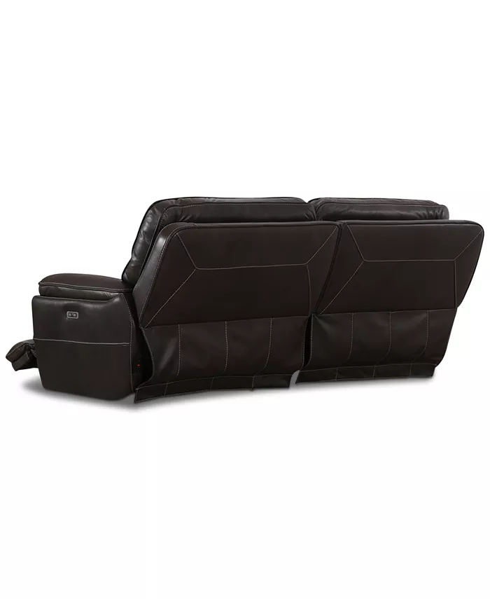 Furniture CLOSEOUT! Summerbridge 84 2-Pc. Leather Sectional Sofa with 2 Power Reclining Chairs Power Headrests and USB Power Outlet