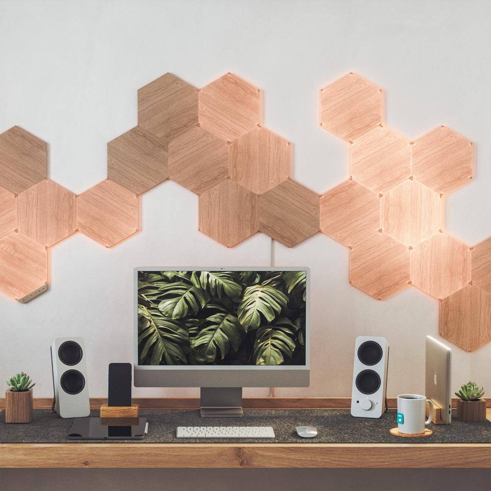 Nanoleaf Elements Wood Look Expansion Smart LED Panels (Pack of 3) NL52-E-0001HB-3PK