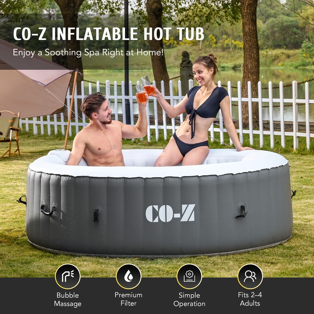 CO Z Round Inflatable Hot Tub  4 Person Blow Up Portable Hot Tub