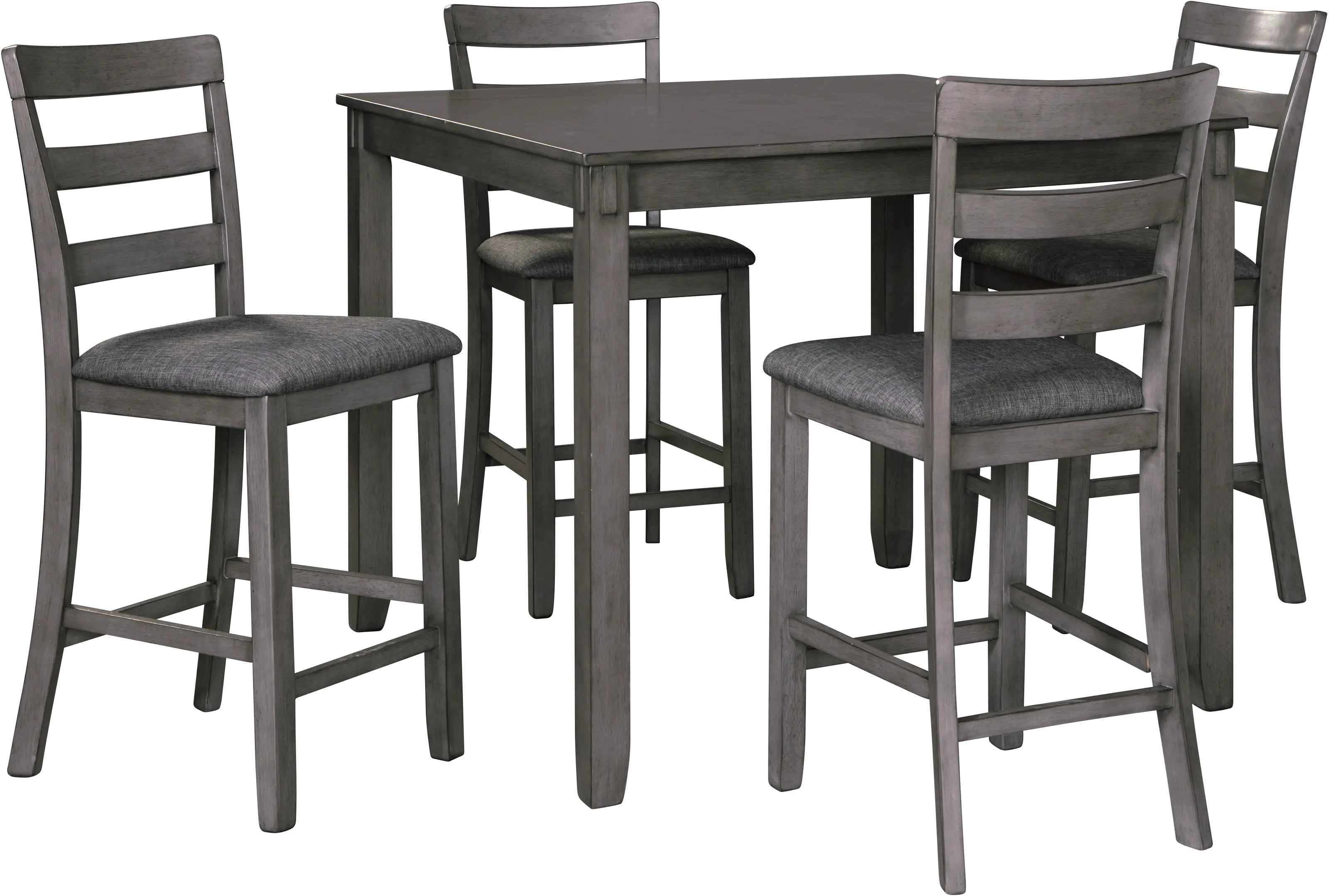 Bridson Transitional Gray 5 Piece Counter Height Dining Set