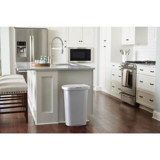 Rubbermaid 13 Gal. White Spring-Top Wastebasket FG5L5806WHT