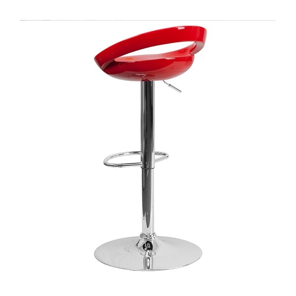 Contemporary Plastic Adjustable Height Bar Stool