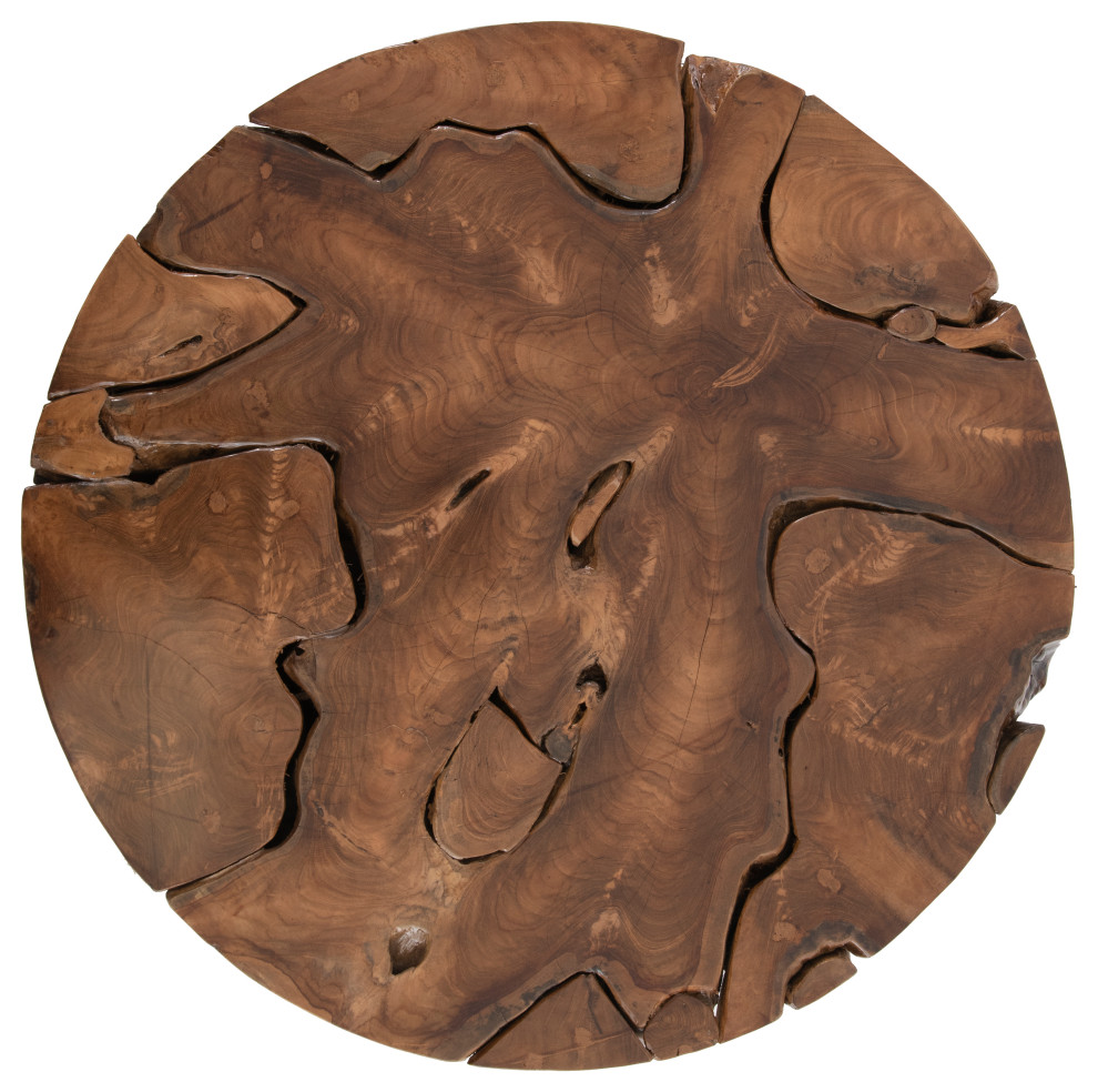 Teak Chunk Coffee Table  Round   Rustic   Coffee Tables   by Phillips Collection  Houzz