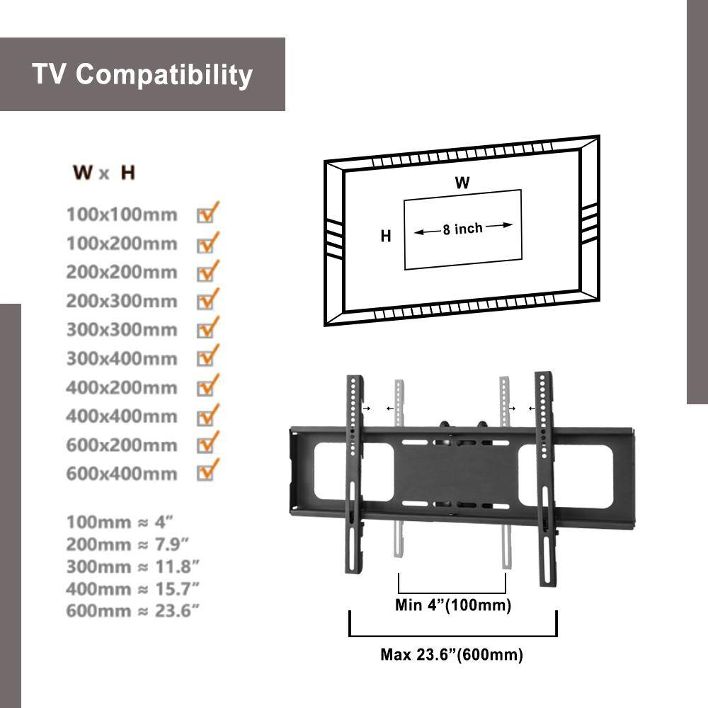 Amucolo 41.3 in. Adjustable Angle Black Adjustable Height TV Mounts TV Stand Fits TV's up to 65 in. with 3-Shelf JWS-CYW24-53