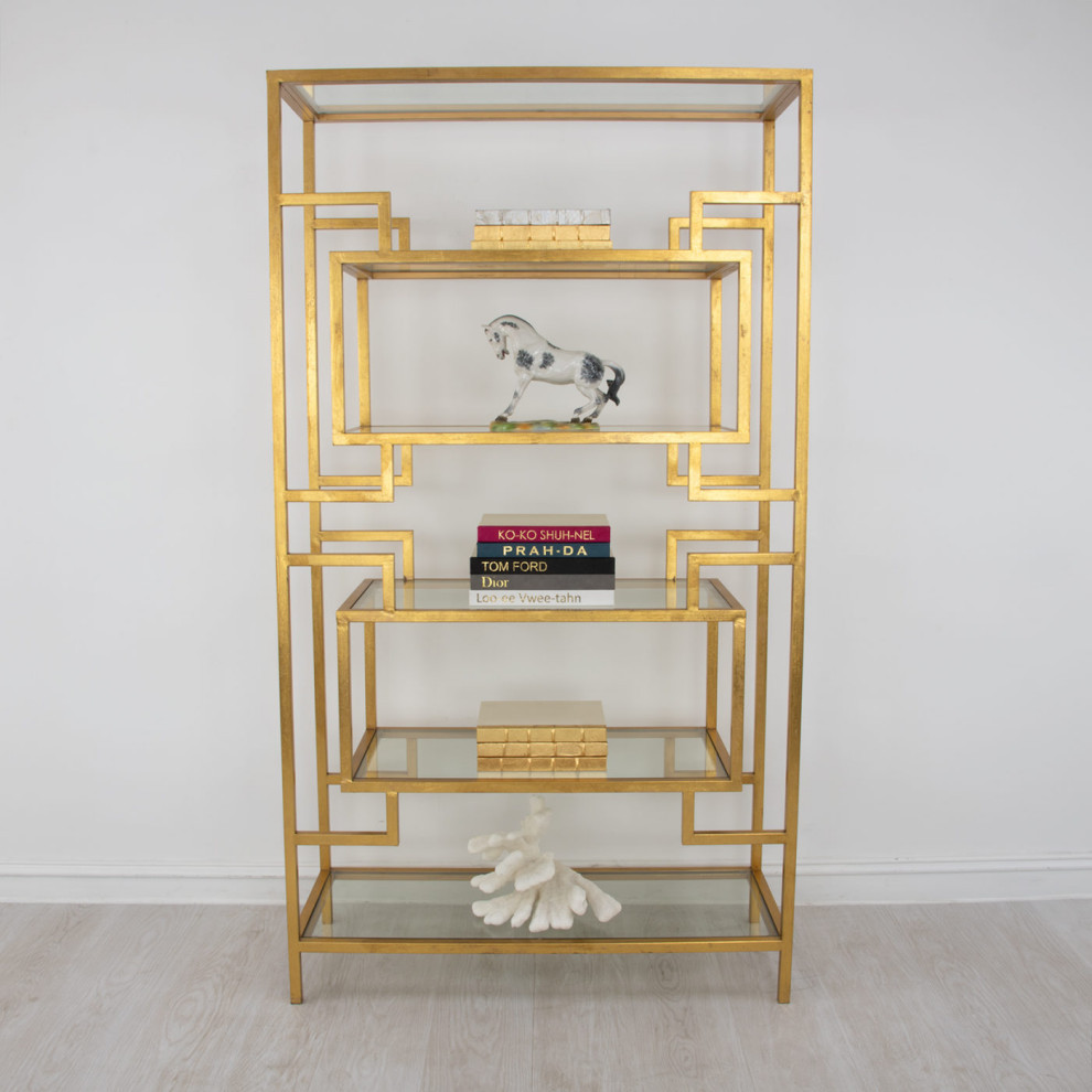 Wagner Large Gold Shelf   Contemporary   Bookcases   by Virgil Stanis Design  Houzz